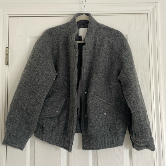 H&M Gray Wool Bomber Jacket - Picture 2 of 5